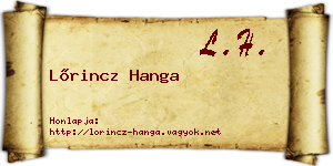 Lőrincz Hanga névjegykártya